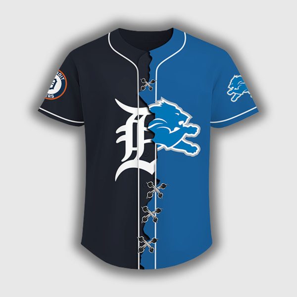 Personalized Half Tigers x Lions Baseball Jersey