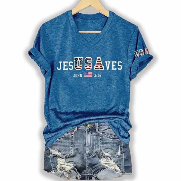 Vintage USA Jesus Saves Shirt 2