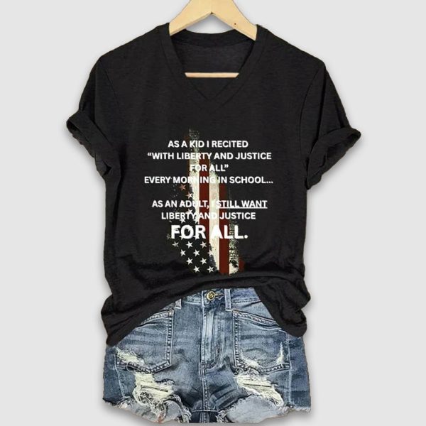 As A Kid I Recited With Liberty And Justice For All Every Morning In School Shirt 2