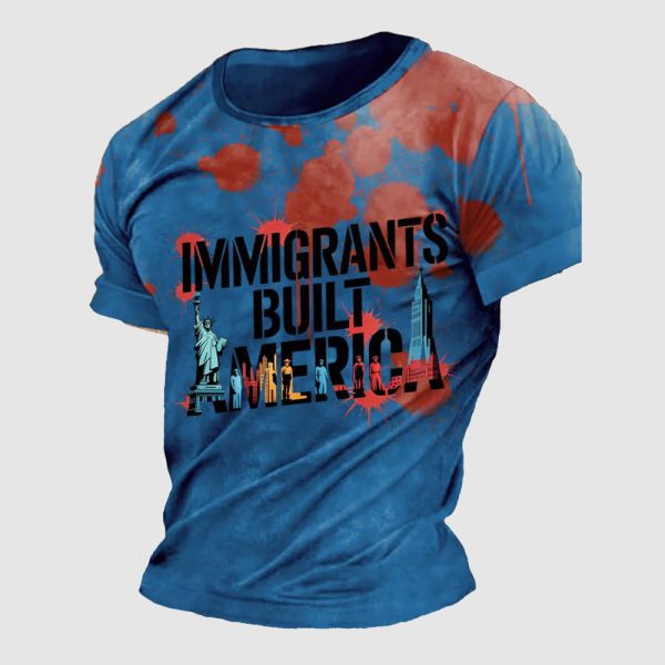 Bloody Immigrants Built America Shirt 3