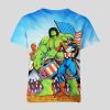 Captain America Spider Man Hulk July 4th Shirt