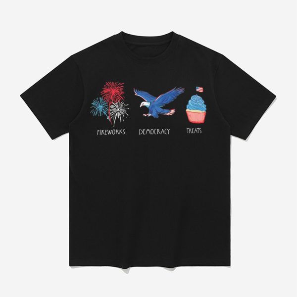 Fireworks Democracy Treats Independence Day FDT Shirt