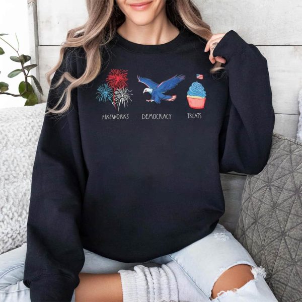 Fireworks Democracy Treats Independence Day FDT Shirt 3