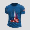 Mens Independence Day American Flag Jet Planes Print Casual Tee2