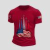 Mens Independence Day American Flag Jet Planes Print Casual Tee3