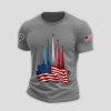 Mens Independence Day American Flag Jet Planes Print Casual Tee4