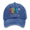Retro Human Beings 100 Organic Colors May Vary Human Rights Equality Pride Print Baseball Cap 3