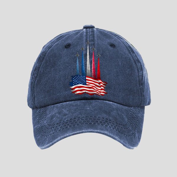 Unisex Independence Day American Flag Jet Planes Print Hat 4