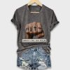 V Neck Retro Americas Real Gang Problem Print T Shirt 2