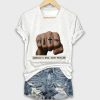 V Neck Retro Americas Real Gang Problem Print T Shirt 3