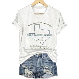 Womens Kerr County Strong V neck T shirt