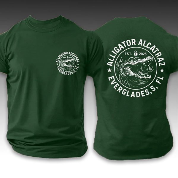 Alligator Alcatraz Florida Everglades Est 2025 Two Sided Shirt