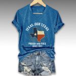 Flood Texas Our Texas Proud And Free Since 1845 Shirt