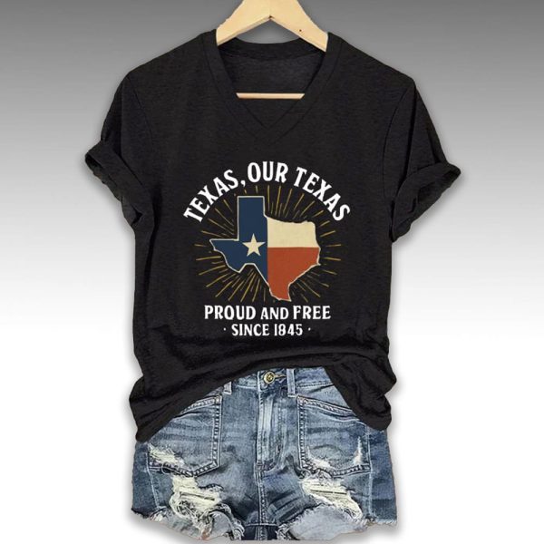 Flood Texas Our Texas Proud And Free Since 1845 Shirt