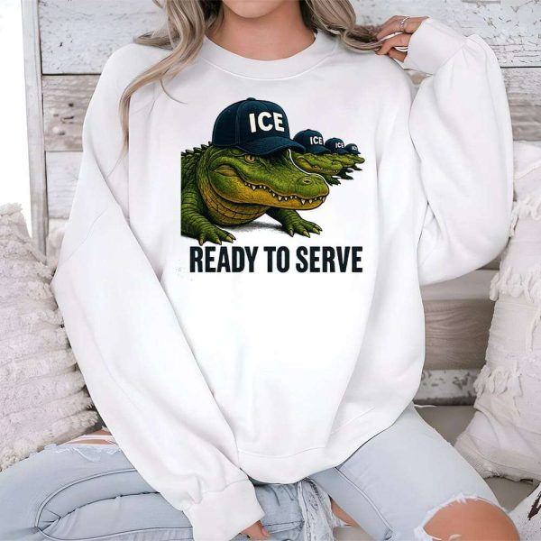 Ready to Serve Alligator Alcatraz wearing ICE Hat Shirt 3