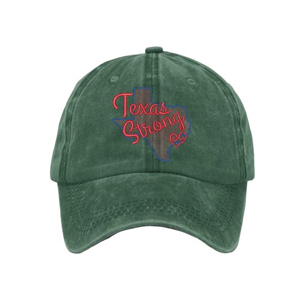 Retro Texas Strong Print Baseball Cap2