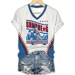 Womens Baseball Commemorative Number 23 Player T shirt