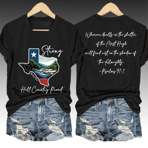 Texas Strong Hill Country Proud Psalms 91:1 Shirt