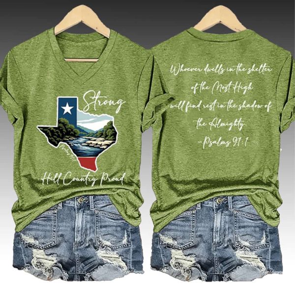 Texas Strong Hill Country Proud Psalms 91:1 Shirt