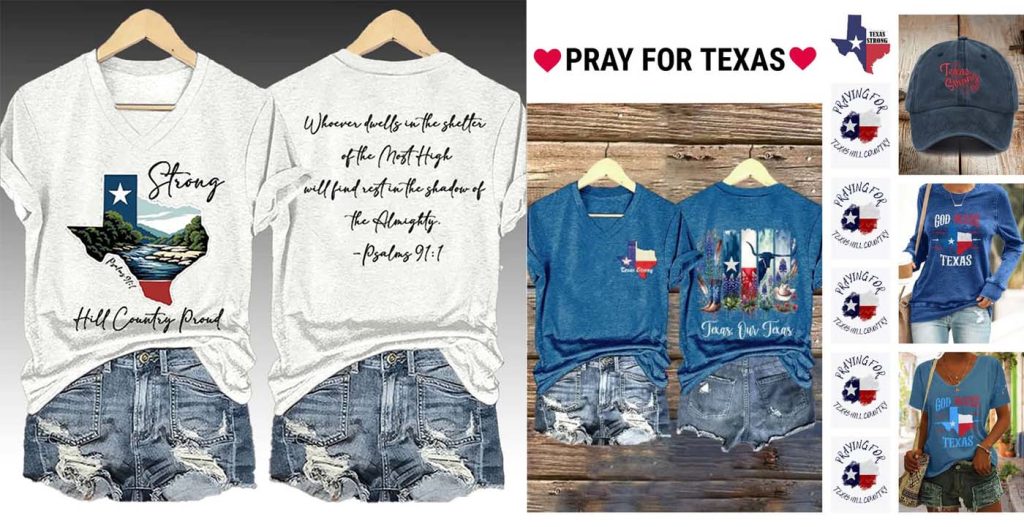 Texas Strong Hill Country Shirts with Psalms for Flood Healing