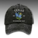 Texas The Bluebonnet State Est 1845 Cap