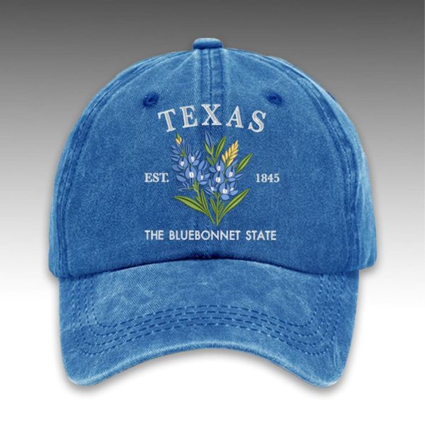 Texas The Bluebonnet State Est 1845 Cap 2