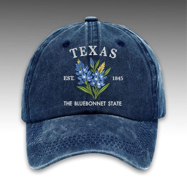 Texas The Bluebonnet State Est 1845 Cap 4