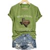 V Neck Retro Texas Strong One Nation Under God Print T Shirt