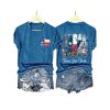 V Neck Retro Texas Strong Texas Our Texas Print T Shirt