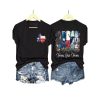 V Neck Retro Texas Strong Texas Our Texas Print T Shirt2