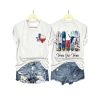 V Neck Retro Texas Strong Texas Our Texas Print T Shirt3