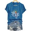 V Neck Retro Texas Strong We Are Texas Come Hell Or High Water Print T Shirt3