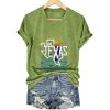V Neck Retro Texas Strong We Are Texas Come Hell Or High Water Print T Shirt4