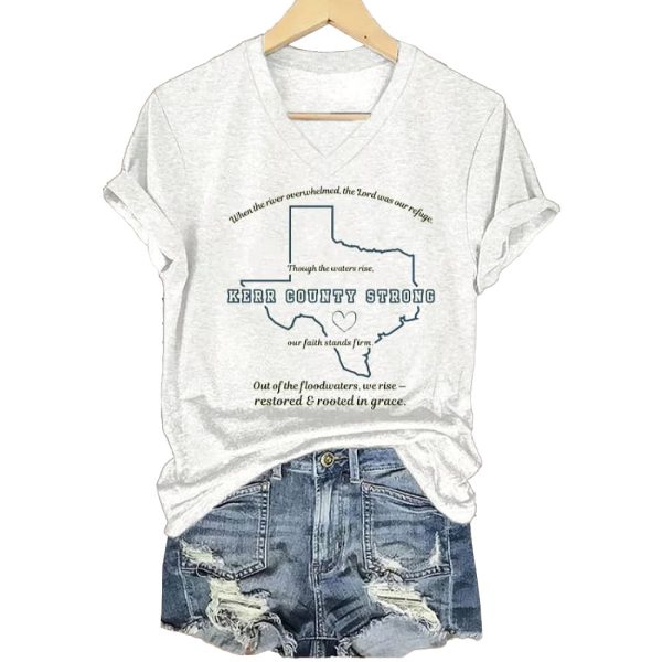 Womens Kerr County Strong V neck T shirt