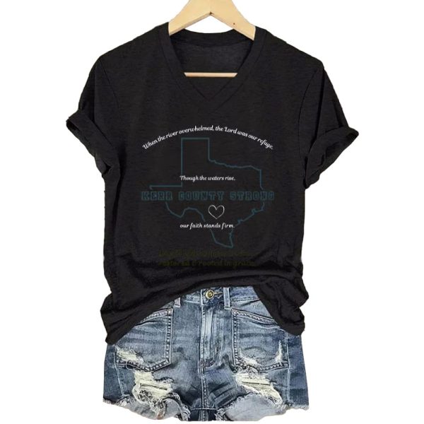 Womens Kerr County Strong V neck T shirt2