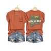 Womens New Mexico Flooding Print V Neck T Shirt4