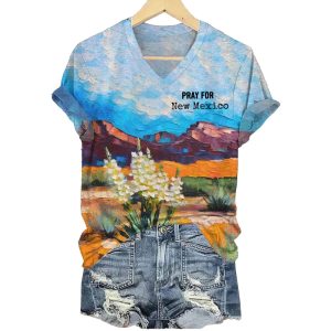 Pray For New Mexico Printed T shirt