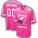 2025 Buckeyes Tackle Breast Cancer Personalized Football Jersey