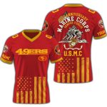2025 SF 49ers x U.S Marine Corps 250th Year Anniversary Football Jersey