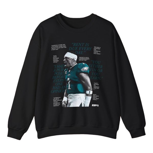 Jalen Hurts Eagles Rent Is Due Every Day Shirt 2