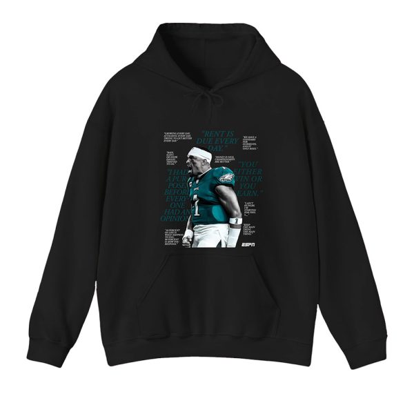 Jalen Hurts Eagles Rent Is Due Every Day Shirt 3