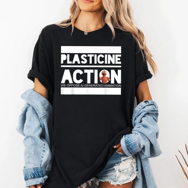 Plasticine Action We Oppose AI Generated Animation Shirt 2