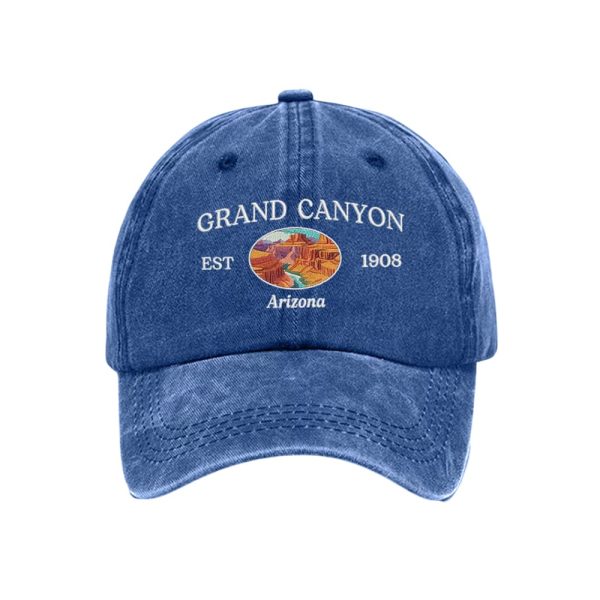 Retro Grand Canyon Est 1908 Arizona Print Baseball Cap1