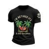 Retro I'm Retired Resort Hawaiian Print T Shirt5