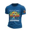 Retro Its 5 Oclock Everywhre Hawaiian Print T Shirt