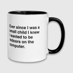 Ever Since I Was A Small Child I Knew I Wanted To Be Indoors On A Computer Mug
