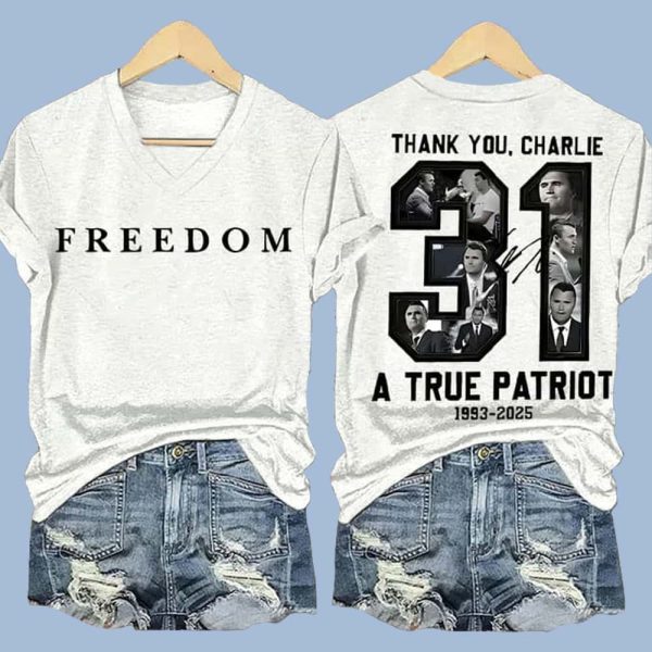 Red Freedom Thank You Charlie Kirk Two Sided Shirt1