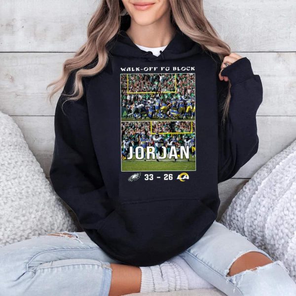 Walk Off FG Block Jordan Eagles 33 26 Rams Shirt