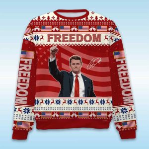 Charlie Kirk Freedom Signature Ugly Sweater