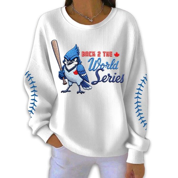 2025 Blue Jays Back 2 The World Series Pit Striped Sweatshirt1